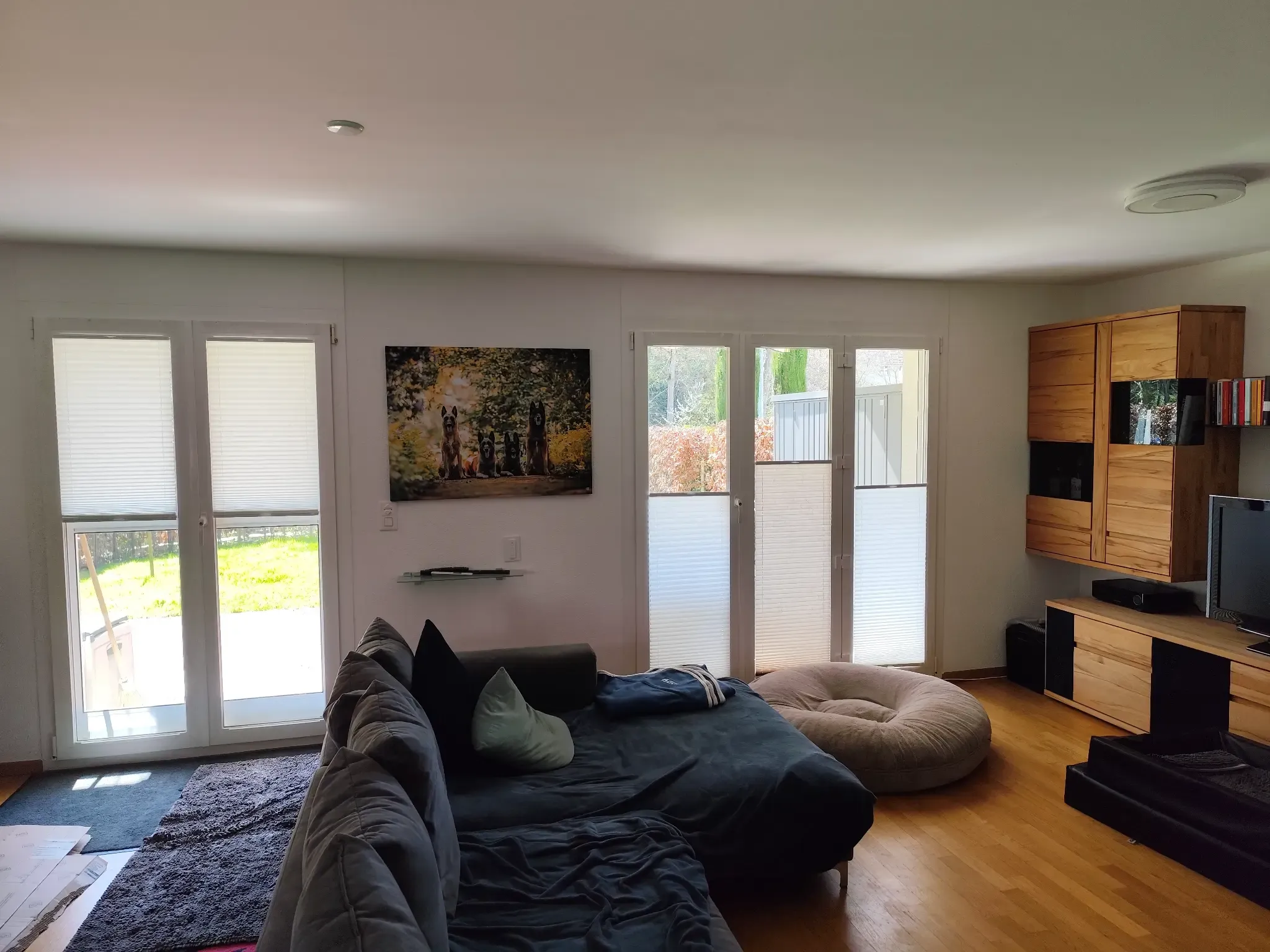 Plissee Beschattungen im Wohnzimmer